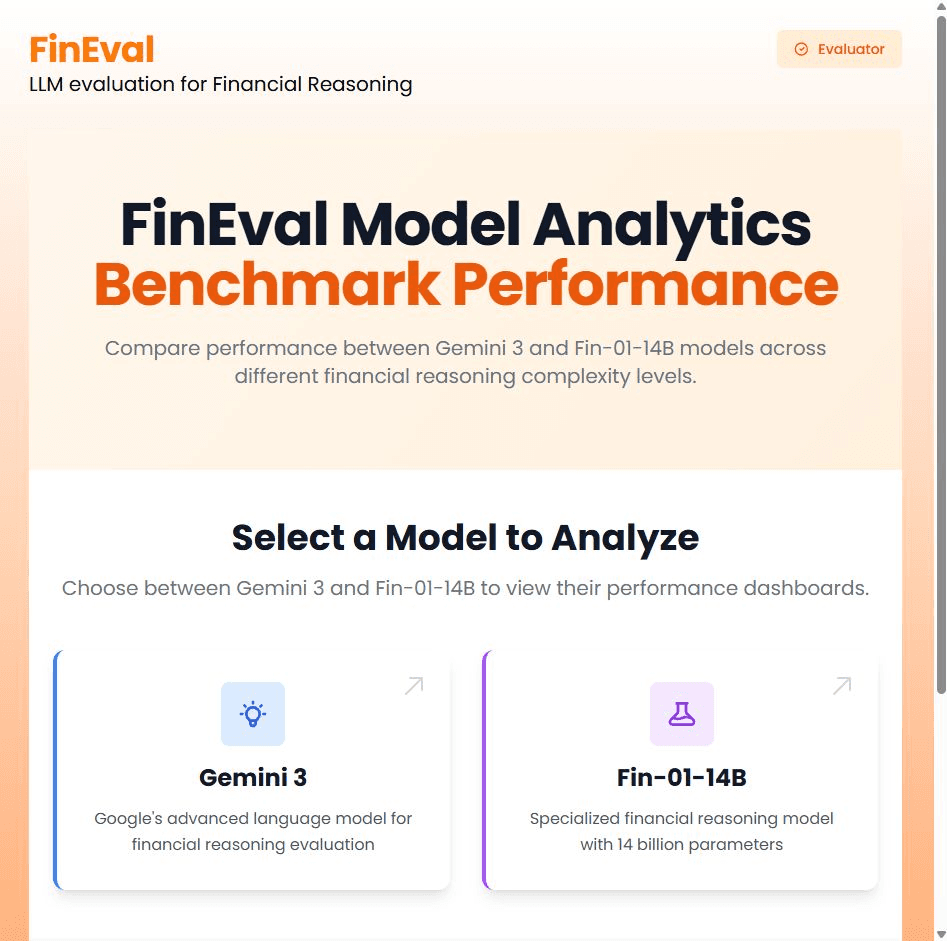 FinEval: Model Analytics and Benchmarking Performance